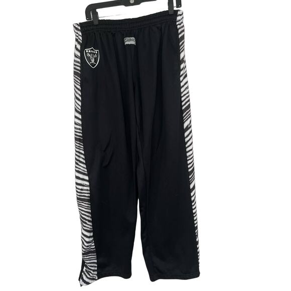 MENS VEGAS RAIDERS ZUBAZ NFL LICENSED FLEECE PANTS SIZE XL CLEAN WITH ZIP RARE - Picture 1 of 7